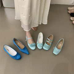 Cyflymder Square Toe Shoes Woman Comfortable And Elegant Modis Female Footwear Casual Sneaker Dress Summer New Rubber Flat Silk Lace-