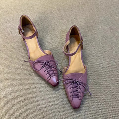 Cyflymder French Vintage Pointed Toe Women's Sandals, Fashion Thin Strap Ankle Strap Stiletto Heels, Versatile Summer Commuter Dress Shoes