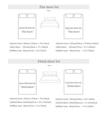 Cyflymder Vintage French Prints Lace Ruffles Bedding Set Double Layer Yarn 100% Cotton Duvet Cover Flat/Fitted Bed Sheet Pillowcases 4Pcs