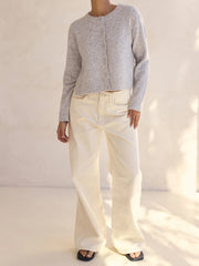 Cyflymder Ladies Solid Color Long Sleeve Knit Cardigan with Button Closure and Slit Detail - Stylish Fall Casual Sweater Jacket