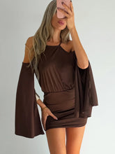 Cyflymder Sexy Backless Lace-up Halter Bodycone Mini Dress Solid Flare Sleeve Slim Women Fashion Short Dress Clubwear Summer