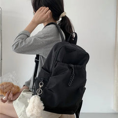 Cyflymder Korean Vintage High-capacity Backpack All Match Simple Nylon Casual Schoolbags Streetwear Women Students Backpacks Y2k Aesthetic