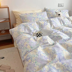 Cyflymder 100% Cotton Bedding Set Floral Style Duvet Cover With Pillowcase Single/Queen/King Size Bedclothes Skin-friendly Comforter Sets