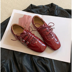 Cyflymder Spring/Summer/Autumn New French Mary Jane Shoes Women's 4.5cm Heeled Strappy Ballet Style Slimming Casual Flat Sneakers