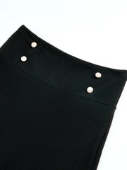 Cyflymder Black Double Button Flare Pants Woman 2026 New High Waist Office Lady Bell-Bottoms Elegant Full-length Trousers 194788