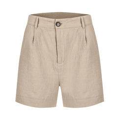 Cyflymder Women Summer Cotton Linen Shorts Soft Stretch Twill Shorts Streetwear High Waist Loose Casual Pockets Shorts Female Short Pants