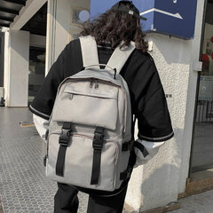 Cyflymder Oxford Harajuku Unisex Backpack Simple Black Large Capacity Women Waterproof Travel Bagpack Solid Student Schoolbag Back Pack