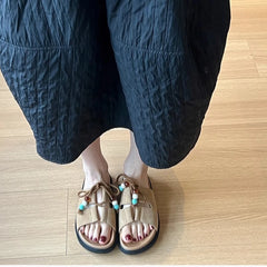 Cyflymder Platform Anti-Slip Wear-Resistant Slippers Summer New Round Toe Open Toe Crystal Buckle Anti-Slip Wear-Resistant High Heels