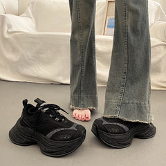 Cyflymder Womens Sneakers Shoes Tennis Female Platform Roses Casual Trainers Thick Sole Black Leisure Womens Sneakers Tennis Female S