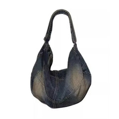 Cyflymder Denim Vintage Messenger Bag Retro Jeans Tote Bag Large Capacity Women Casual Satchel Bag Fashion Shoulder Bag New Handbag