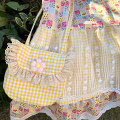Cyflymder New Spliced print Loose Summer Design Cake High Waist Floral Retro Skirt Color Block