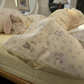 Cyflymder Cute cartoon dog flower bedding set teen 1.2 1.5 1.8,twin full queen lovely cotton home textile sheet pillow case quilt cover