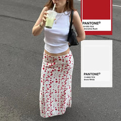 Cyflymder Summer New Women's Clothing Flower Printing Skirt Straight Long Skirt Casual Temperament