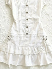 Cyflymder Y2K Aesthetic Lolita Dress Women Cute Japanese Harajuku Ruffle Mini Dress Sweet Daily Holiday Party Wear Outfit
