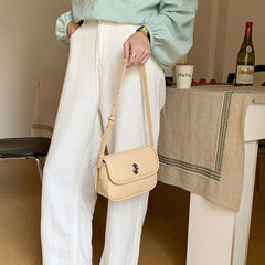 Cyflymder Classic Designer PU Leather Crossbody Bag for Women Travel Handle Handbag Fashion Shoulder Messenger Bag Ladies Small Flap Bags