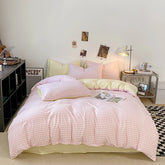Cyflymder 4pcs Skin-friendly Quilt Cover Plaid Style Duvet Covers Double Side Bed Cover постельное белье Home Comforter Covers