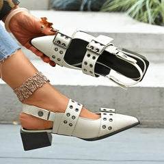 Cyflymder New Women Platform Sandals Pointed Toe Spring Fashion Shallow Sandals Flats Slip on Outdoor Shoes Big Size Zapatos De Mujer