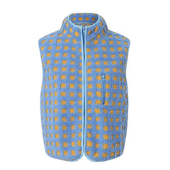 Cyflymder Fashion Fluffy Plaid Waistcoats Women's Warm Plush Fleece Sleeveless Vest Female Stand Collar Loose Fit Casual Jackets Outwear