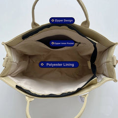 Cyflymder Ladies Handbag Letter Commuter Daily Messenger Bags Thickened Canvas Tote Bag Leisure Student Simple Shoulder Bag