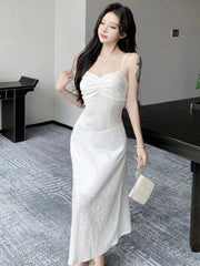 Cyflymder Woman Dress Sleeveless Flowers Patchwork Slash Neck Backless Slim Summer Fashion Temperament Elegant Dresses Party