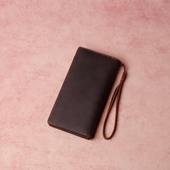 Cyflymder New Men's Leather Wallet Clutch Bag Large-capacity Card Case Coin Purse First Layer Cowhide Long Wallet Dinner Party Phone Bag