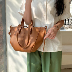 Cyflymder Korean version of soft pu leather wing totes bag new solid color shoulder bag for women large capacity commuting hand bags