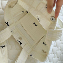 Cyflymder Large Capacity Tote Bag For Women Fashion Simple Canvas Storage Bowknot Embroidered One-shoulder Bag