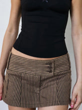 Cyflymder Casual Basic Printed Striped A-Line Skirts Y2K Sexy Slim Low-Waisted Mini Skirts Women 2025 Summer Fashion Streetwear