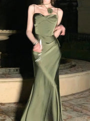 Cyflymder Sexy Women Summer Dress Sleeveless Vintage Satin Casual Bodycon Long Evening Night Vestidos Female Solid Outerwear Chic Mujers