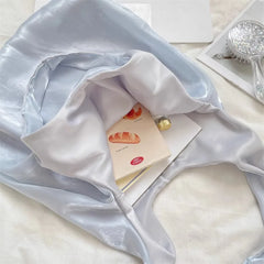 Cyflymder Korean Elegant Y2k Aesthetic Chic Shoulder Handbags Glossy Tender Fairy Underarm Bag Trendy Fashion Casual Women Shopping Bags