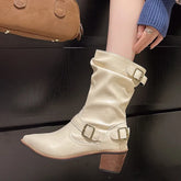 Cyflymder Boots Women New 2025 Buckle Autumn Footwear Luxury Designer Female Shoes Pointed Toe Fashion Ladies Chelsea Boots Plus Size 42