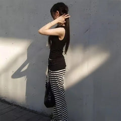 Cyflymder Casual Moda Fashion American Patchwork Drawstring Low Waist Pant Y2k Punk Constrast Color Striped Loose Trousers Lazy Retro Pant