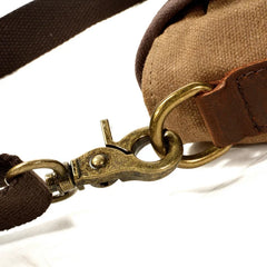 Cyflymder Men's Retro Crossbody Bag Waxed Canvas With Cowhide Leather Shoulder Bag Casual Outdoor Portable Travel Bag Boy Messenger Bags