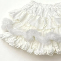 Cyflymder Autumn Winter Kawaii Lolita Fluffy Mini Skirts Women Sweet Plush Short Pumpkin Cake Skirt Sa Line Pleated Skirt Y2k Faldas Mujer