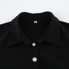 Cyflymder Spring Commuter Lapel Hip Wrap Skirt Women's Black Slim-Fit Waist Lace Long Sleeve Dress Women's Clothing
