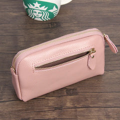 Cyflymder Fashion Cowhide Women Long Clutch bags Genuine Leather Lady Coin Purse Female Zipper Wristlet Wallet Mobile phone bag billfold