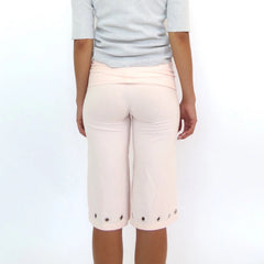 Cyflymder Women Sexy y2k Low Waist Capri Leggings Yoga Pants Solid Color Elastic Waist Fold Over Stretch Going Out Cropped Pants Bottoms