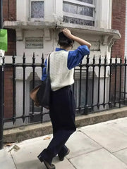 Cyflymder Thebarnet Crew Ne Svel Knitted Vest Women Faion Autumn Outdoor Plain Color Fake ket Soft Pure Lamb Camere Woolly