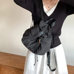 Cyflymder Korean Women's Nylon Large Capacity Drawstring Backpack Leisure College Student Backpack Quality Travel Shoulder Commuter Bags