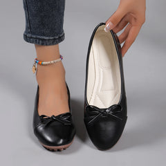 Cyflymder Women's Bowknot Decor Comfort Ballet Flat Shoes Spring Trend Comfort Woman Non Slip Casual Soft-soled Shoes