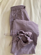 Cyflymder Premium Women's Workwear Qui Dry Pants Purple Taro Elastic Waist Cargo Pants Summer Straight Leg Trousers for Ladies