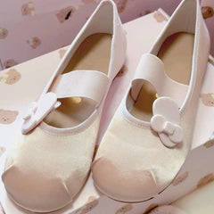 Cyflymder Sweet Pink Ruched Round Toe Ballet Dress Shoes Women Cute Niche Satin Mary Jane Flat Daily Dating Party Casual Footwear