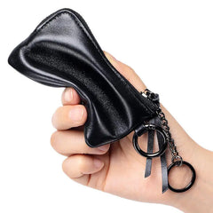 Cyflymder Leather Coin Purse Mini Ultra-thin Small Zipper Cute Wallet Soft Cowhide Driver's License Key Bag Card Holder
