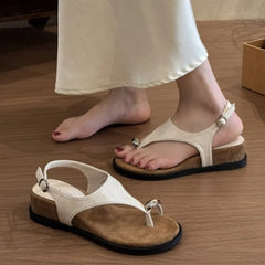 Cyflymder Women's Sandals Summer Heels Shoes for Woman Wedge Heel Sandalias Mujer Shoes Flip Flops Comfortable Sandals Women Shoes 25