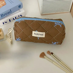 Cyflymder 1 Pc Korean Fashion Bow Pencil Case for Kids Girl Coffee Pink Green Color Dot Bow Stationery Bag Large Capacity Pen Storage Bag