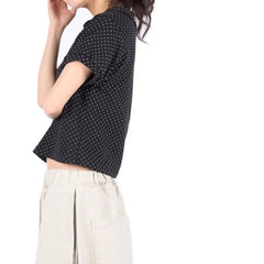 Cyflymder Y2k Clothes Polka Dot T Shirt For Women Folds Spring Summer Vintage Ropa De Mujer Korean Fashion Puff Sleeve Tees