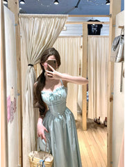 Cyflymder Dresses Women Sexy Backless Bandage Sleeveless Slash Neck Holiday Party Dress Female Temperament Ladies Elegant Princess