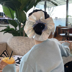 Cyflymder Oversized Scrunchies Blue Stripe Elastic Hair Bands Ponytail Holder Rubber Hairband Elegant Hair Rope Hair Accessories