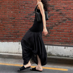 Cyflymder Summer Slim Square Neck Solid Long Dress Women Sleeveless Vest Dress Y2k Streetwear Casual Outfits All Match Clothes