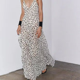 Cyflymder Summer New Temperament Polka Dot Long Dress To Wear Outside